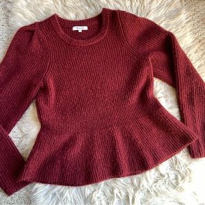 Madewell Wool Blend Peplum Sweater